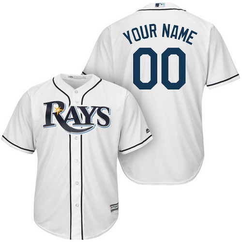 Youth Custom Tampa Bay Rays Authentic White Home Cool Base Jersey Youth Custom Tampa Bay Rays Authentic White Home Cool Base Jersey