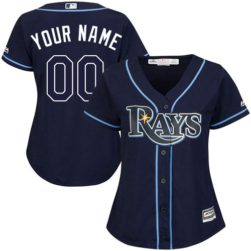 Women's Custom Tampa Bay Rays Replica Navy Blue Alternate Cool Base Jersey