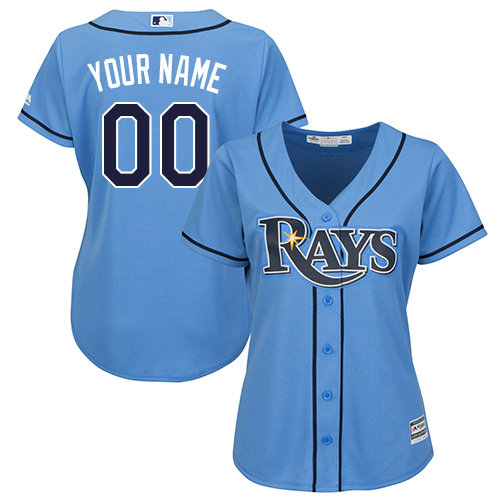 Women's Custom Tampa Bay Rays Authentic Light Blue Alternate 2 Cool Base Jersey