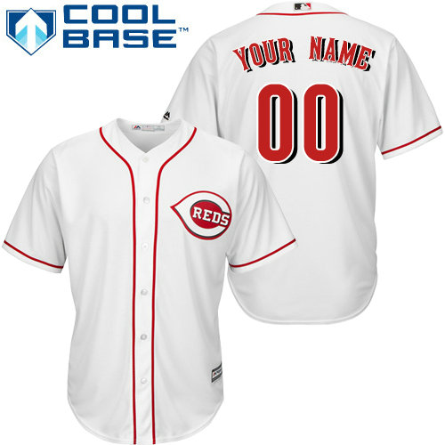 Custom Cincinnati Reds Authentic White Home Cool Base Jersey