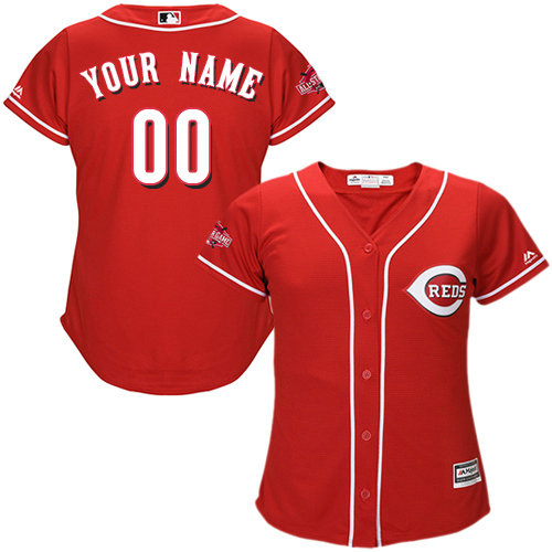 Women's Custom Cincinnati Reds Replica Red Alternate Cool Base Jersey