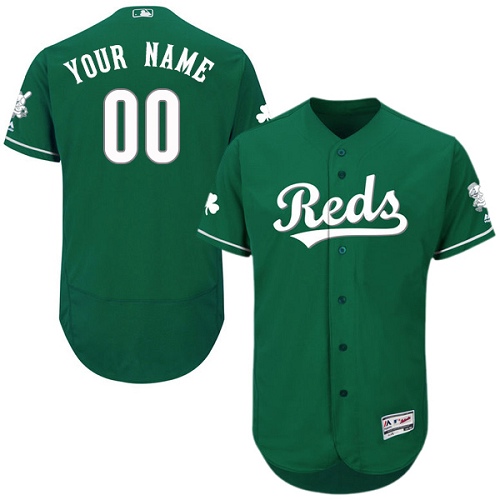 Custom Cincinnati Reds Green Celtic Flexbase Authentic Collection Jersey
