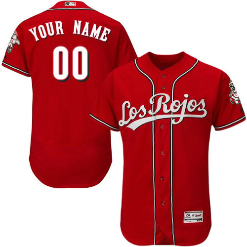 Custom Cincinnati Reds Red Los Rojos Flexbase Authentic Collection Jersey Custom Cincinnati Reds Red Los Rojos Flexbase Authentic Collection Jersey
