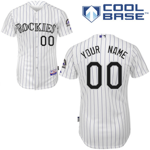 Custom Colorado Rockies Replica White Home Cool Base Jersey Custom Colorado Rockies Replica White Home Cool Base Jersey