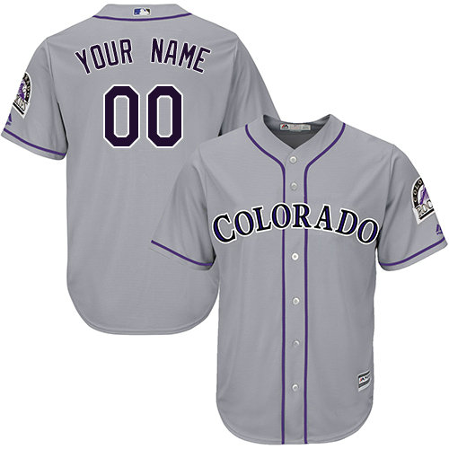 Custom Colorado Rockies Replica Grey Road Cool Base Jersey Custom Colorado Rockies Replica Grey Road Cool Base Jersey