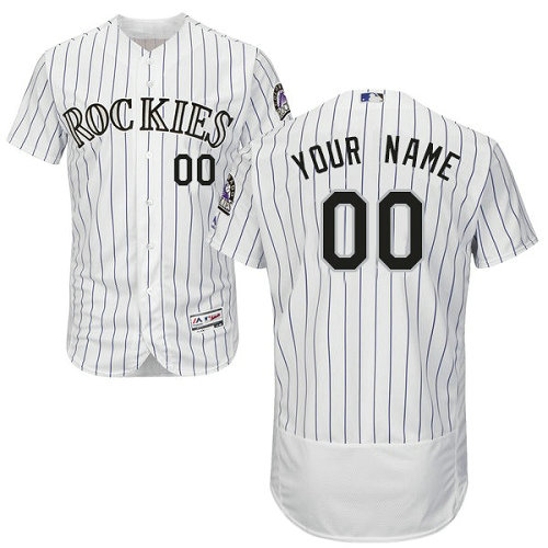 Custom Colorado Rockies White Flexbase Authentic Collection Jersey Custom Colorado Rockies White Flexbase Authentic Collection Jersey