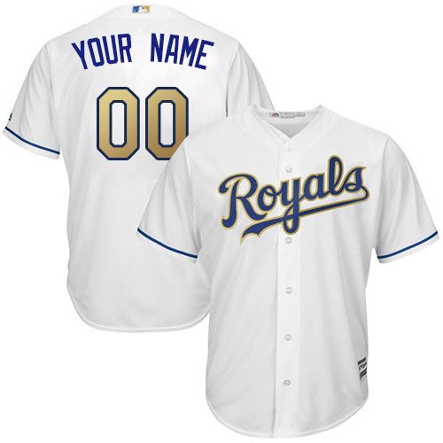 Custom Kansas City Royals Replica White Home Cool Base Jersey