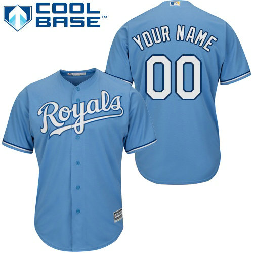 Custom Kansas City Royals Replica Light Blue Alternate 1 Cool Base Jersey