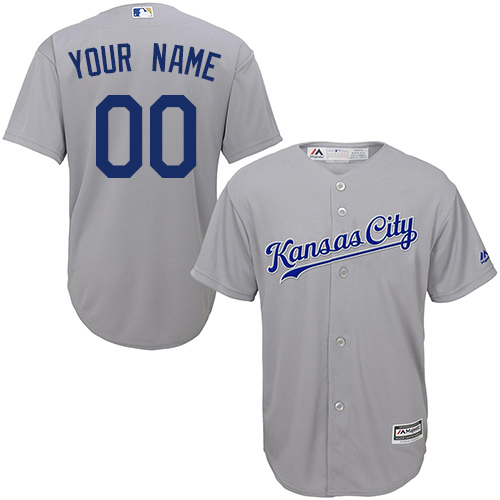 Youth Custom Kansas City Royals Authentic Grey Road Cool Base Jersey Youth Custom Kansas City Royals Authentic Grey Road Cool Base Jersey