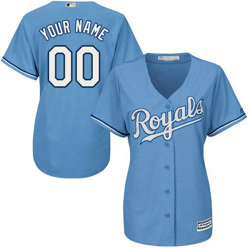 Women's Custom Kansas City Royals Replica Light Blue Alternate 1 Cool Base Jersey