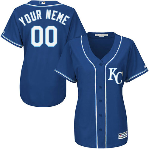 Women's Custom Kansas City Royals Authentic Blue Alternate 2 Cool Base Jersey Women's Custom Kansas City Royals Authentic Blue Alternate 2 Cool Base Jersey