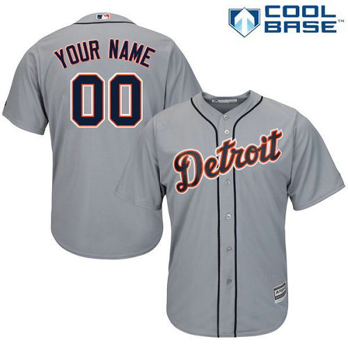 Custom Detroit Tigers Authentic Grey Road Cool Base Jersey Custom Detroit Tigers Authentic Grey Road Cool Base Jersey