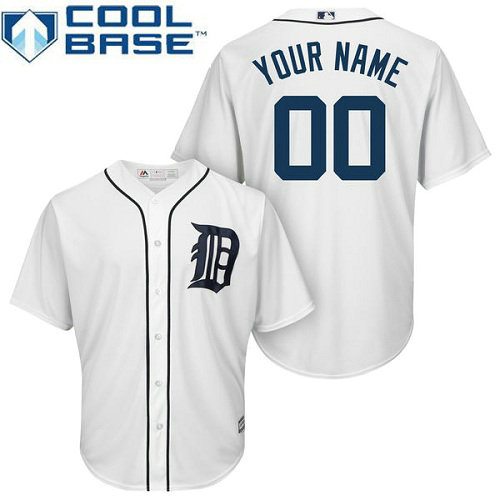 Youth Custom Detroit Tigers Replica White Home Cool Base Jersey Youth Custom Detroit Tigers Replica White Home Cool Base Jersey