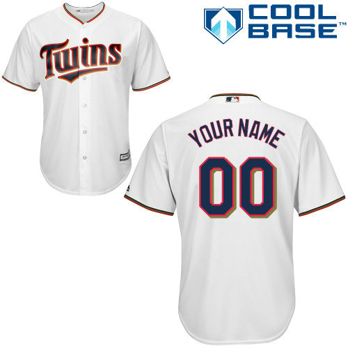 Custom Minnesota Twins Authentic White Home Cool Base Jersey Custom Minnesota Twins Authentic White Home Cool Base Jersey