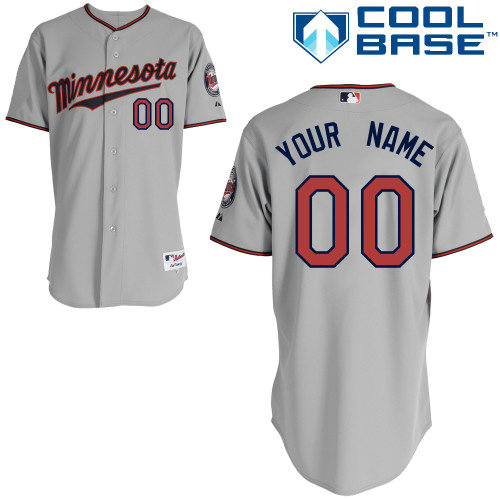 Custom Minnesota Twins Replica Grey Road Cool Base Jersey Custom Minnesota Twins Replica Grey Road Cool Base Jersey