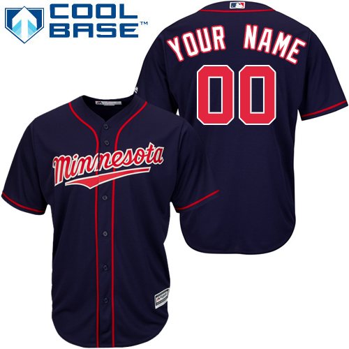 Custom Minnesota Twins Replica Navy Blue Alternate Road Cool Base Jersey Custom Minnesota Twins Replica Navy Blue Alternate Road Cool Base Jersey