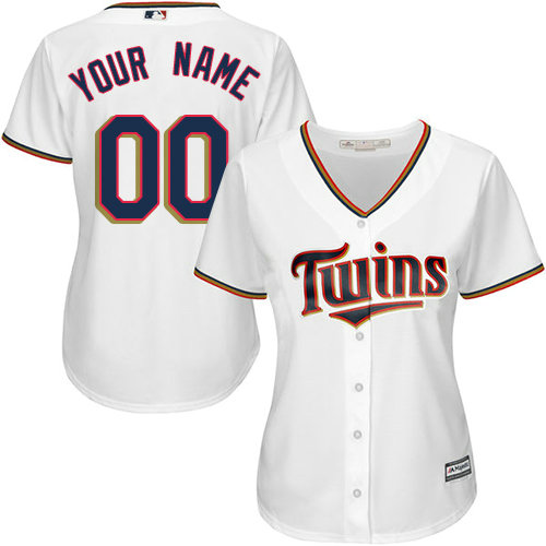 Women's Custom Minnesota Twins Authentic White Home Cool Base Jersey