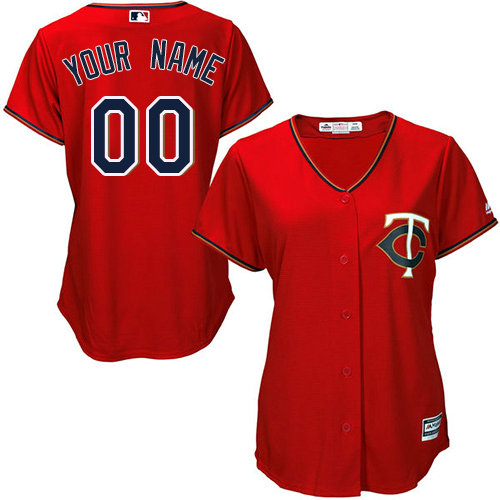 Women's Custom Minnesota Twins Authentic Scarlet Alternate Cool Base Jersey