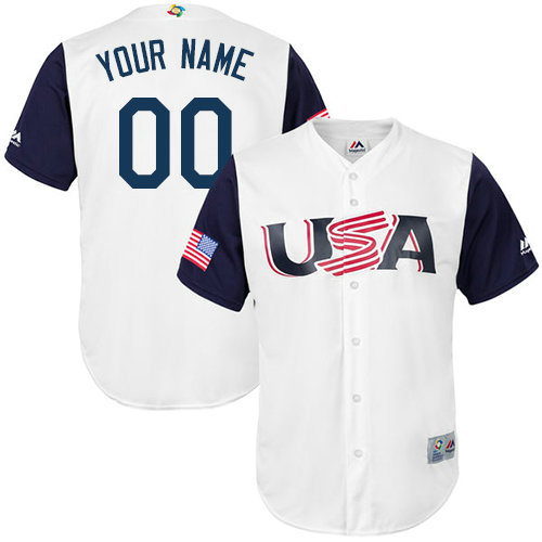 Custom USA Baseball White 2017 World Baseball Classic Replica Team Jersey Custom USA Baseball White 2017 World Baseball Classic Replica Team Jersey