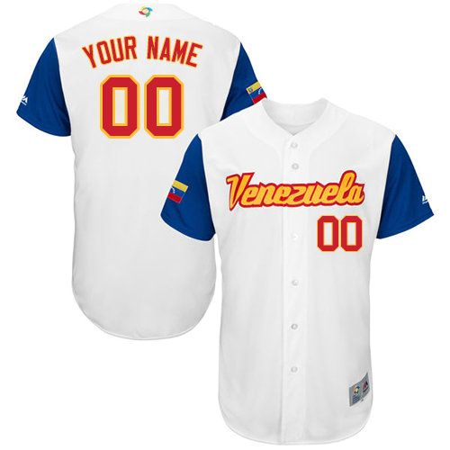 Custom Venezuela Baseball White 2017 World Baseball Classic Authentic Team Jersey