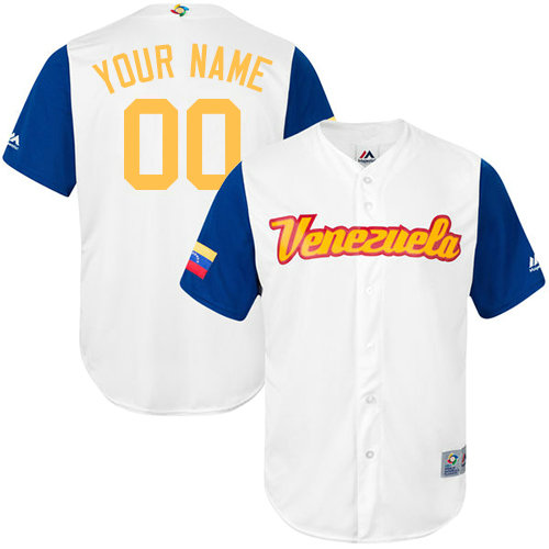 Custom Venezuela Baseball White 2017 World Baseball Classic Replica Team Jersey