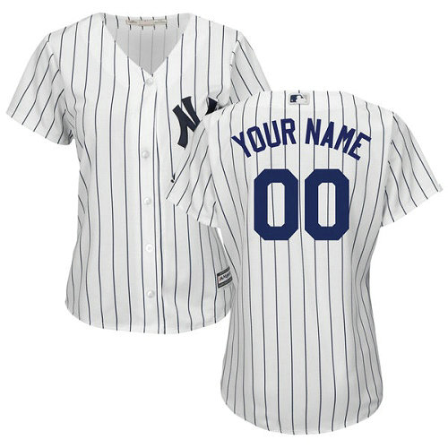 Women's Custom New York Yankees Replica White Home Jersey Women's Custom New York Yankees Replica White Home Jersey