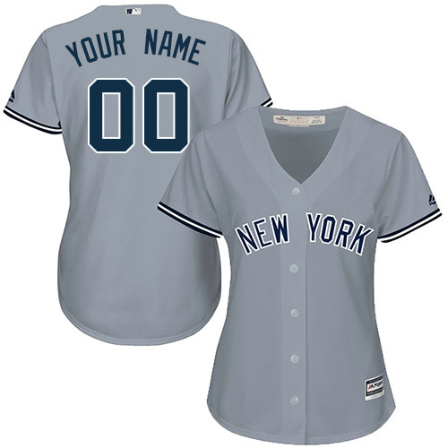 Women's Custom New York Yankees Authentic Grey Road Jersey Women's Custom New York Yankees Authentic Grey Road Jersey