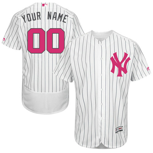 Custom New York Yankees Authentic White 2016 Mother's Day Fashion Flex Base Jersey Custom New York Yankees Authentic White 2016 Mother's Day Fashion Flex Base Jersey