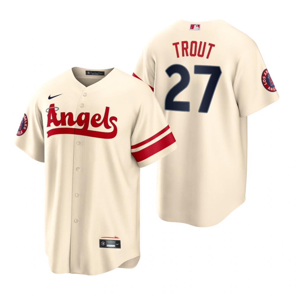 Los Angeles Angels Mike Trout Cream 2022 City Connect Replica Jersey Los Angeles Angels Mike Trout Cream 2022 City Connect Replica Jersey
