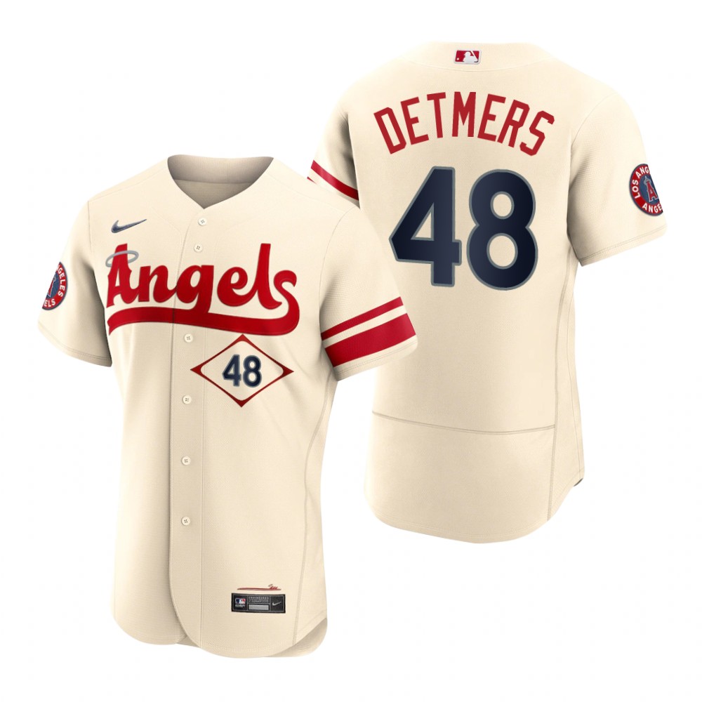Los Angeles Angels Reid Detmers Cream 2022 City Connect Authentic Jersey Los Angeles Angels Reid Detmers Cream 2022 City Connect Authentic Jersey