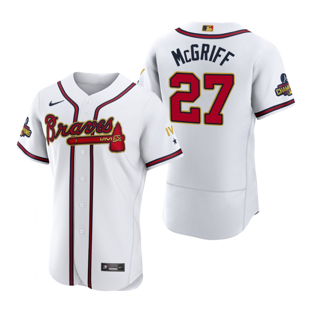 Atlanta Braves Fred McGriff White 2022 Gold Program Authentic Jersey Atlanta Braves Fred McGriff White 2022 Gold Program Authentic Jersey