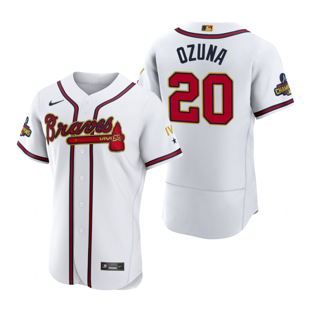 Atlanta Braves Marcell Ozuna White 2022 Gold Program Authentic Jersey Atlanta Braves Marcell Ozuna White 2022 Gold Program Authentic Jersey