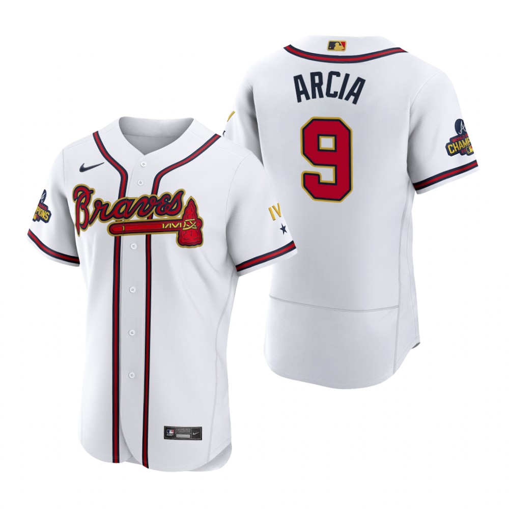 Atlanta Braves Orlando Arcia White 2022 Gold Program Authentic Jersey Atlanta Braves Orlando Arcia White 2022 Gold Program Authentic Jersey