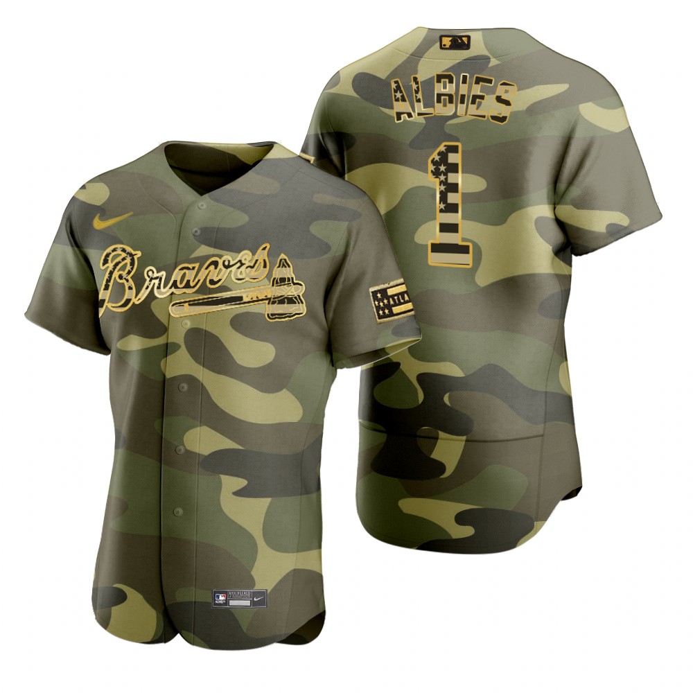 Atlanta Braves Ozzie Albies Camo Authentic 2022 Armed Forces Day Jersey