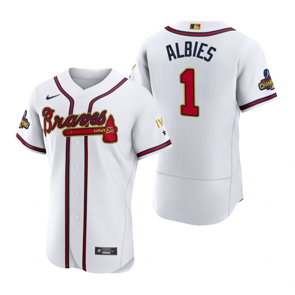 Atlanta Braves Ozzie Albies White 2022 Gold Program Authentic Jersey Atlanta Braves Ozzie Albies White 2022 Gold Program Authentic Jersey