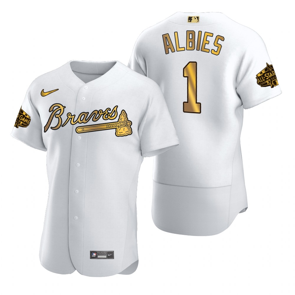 Ozzie Albies Atlanta Braves White Gold 2022 MLB All-Star Game Jersey Ozzie Albies Atlanta Braves White Gold 2022 MLB All-Star Game Jersey