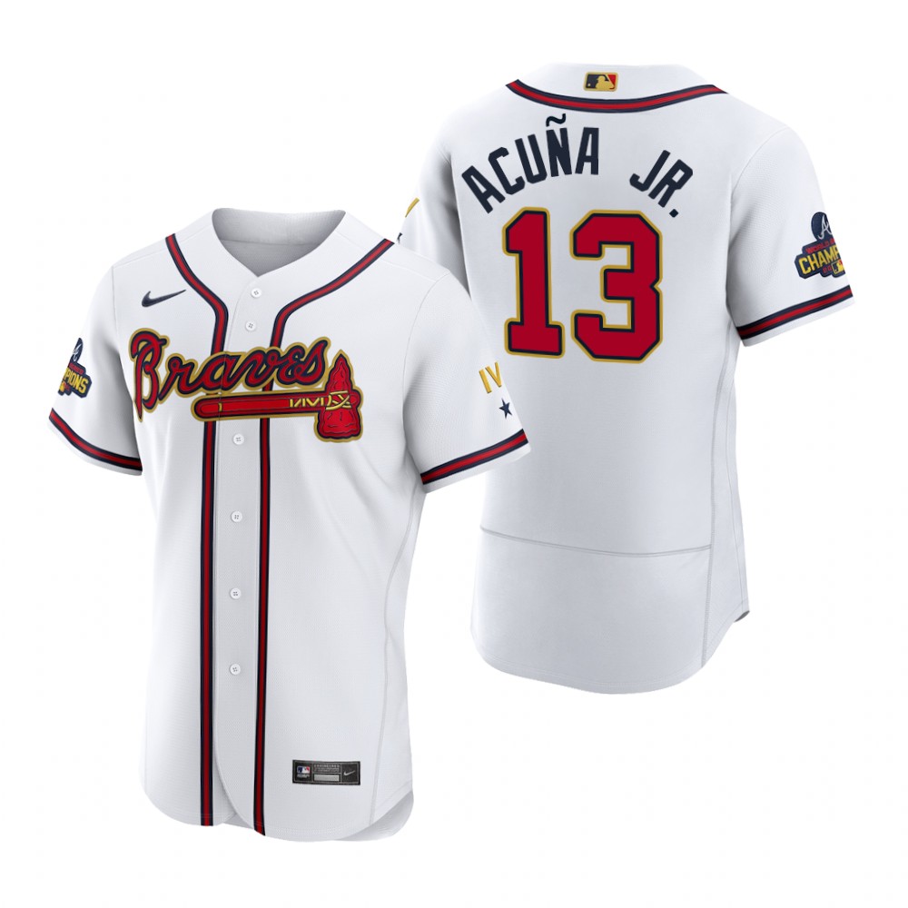 Atlanta Braves Ronald Acuna Jr. White 2022 Gold Program Authentic Jersey Atlanta Braves Ronald Acuna Jr. White 2022 Gold Program Authentic Jersey