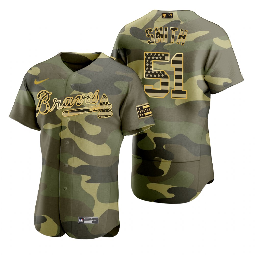 Atlanta Braves Will Smith Camo Authentic 2022 Armed Forces Day Jersey Atlanta Braves Will Smith Camo Authentic 2022 Armed Forces Day Jersey