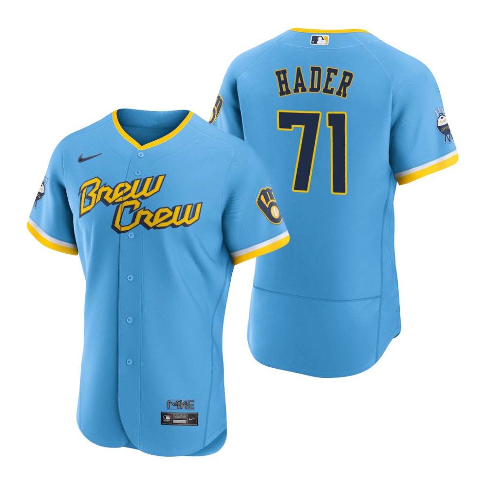 Milwaukee Brewers Josh Hader Powder Blue 2022 City Connect Authentic Jersey Milwaukee Brewers Josh Hader Powder Blue 2022 City Connect Authentic Jersey