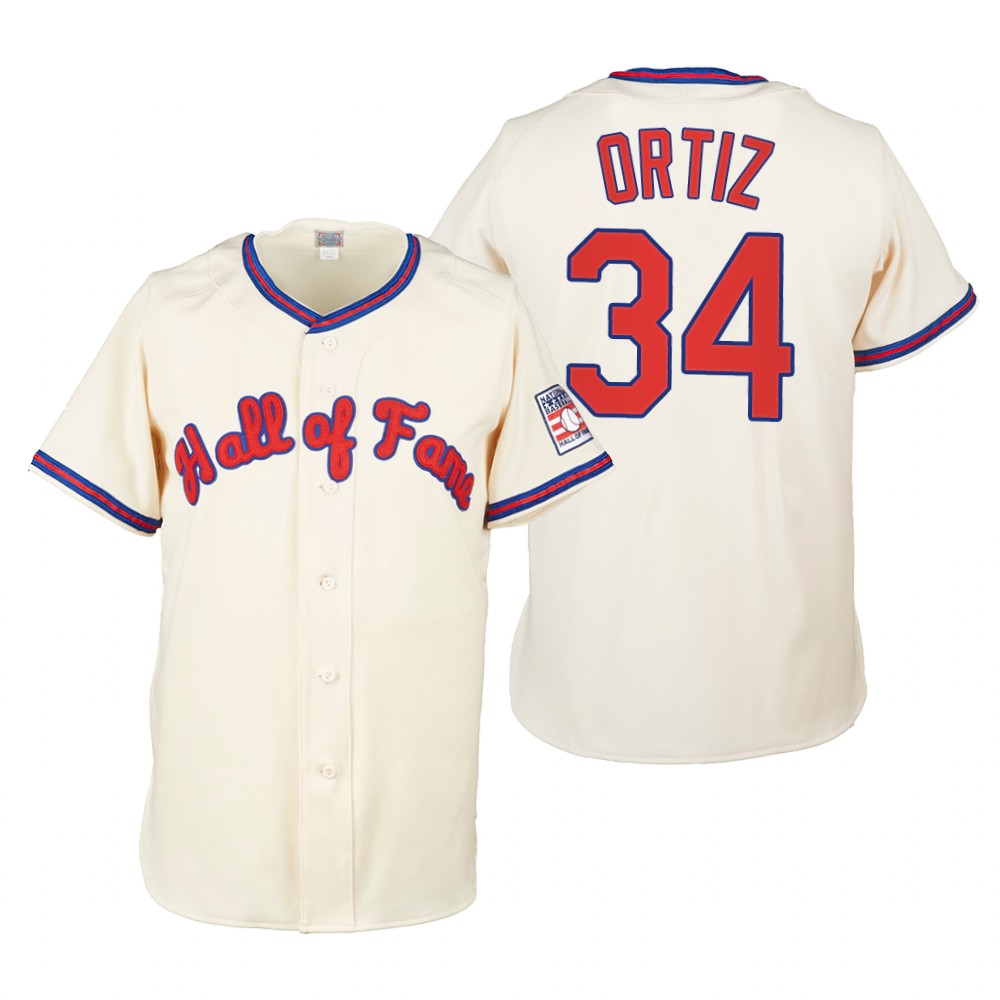 David Ortiz Cream 2022 Hall of Fame Jersey