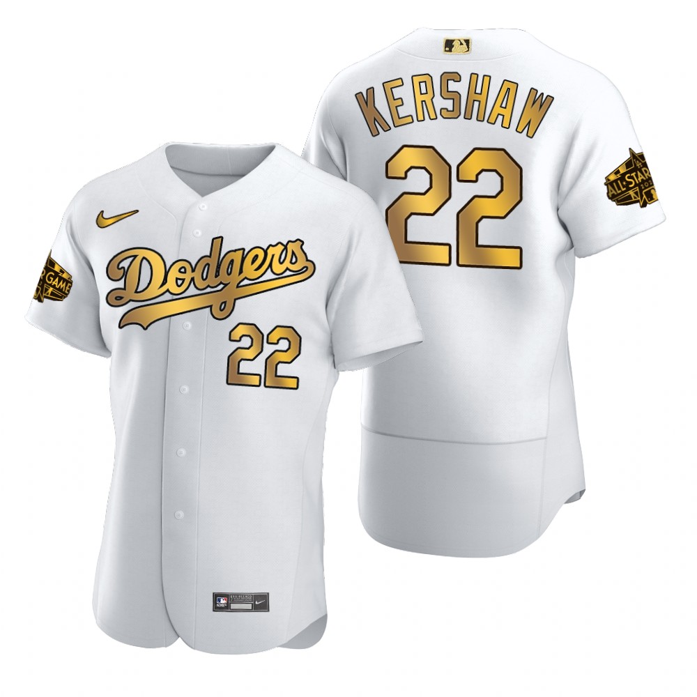 Clayton Kershaw Los Angeles Dodgers White Gold 2022 MLB All-Star Game Jersey Clayton Kershaw Los Angeles Dodgers White Gold 2022 MLB All-Star Game Jersey