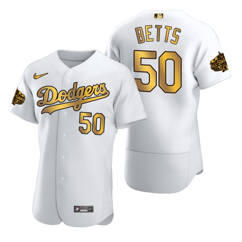 Mookie Betts Los Angeles Dodgers White Gold 2022 MLB All-Star Game Jersey Mookie Betts Los Angeles Dodgers White Gold 2022 MLB All-Star Game Jersey
