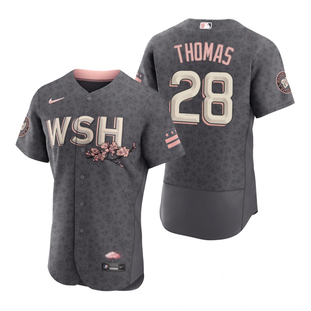 Washington Nationals Lane Thomas Gray 2022 City Connect Authentic Jersey