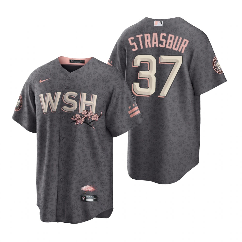 Washington Nationals Stephen Strasburg Gray 2022 City Connect Replica Jersey Washington Nationals Stephen Strasburg Gray 2022 City Connect Replica Jersey