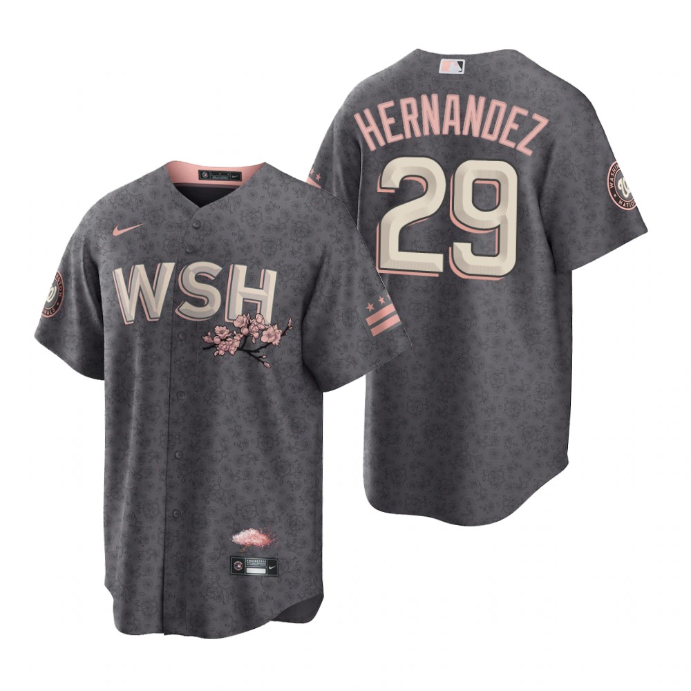 Washington Nationals Yadiel Hernandez Gray 2022 City Connect Replica Jersey Washington Nationals Yadiel Hernandez Gray 2022 City Connect Replica Jersey