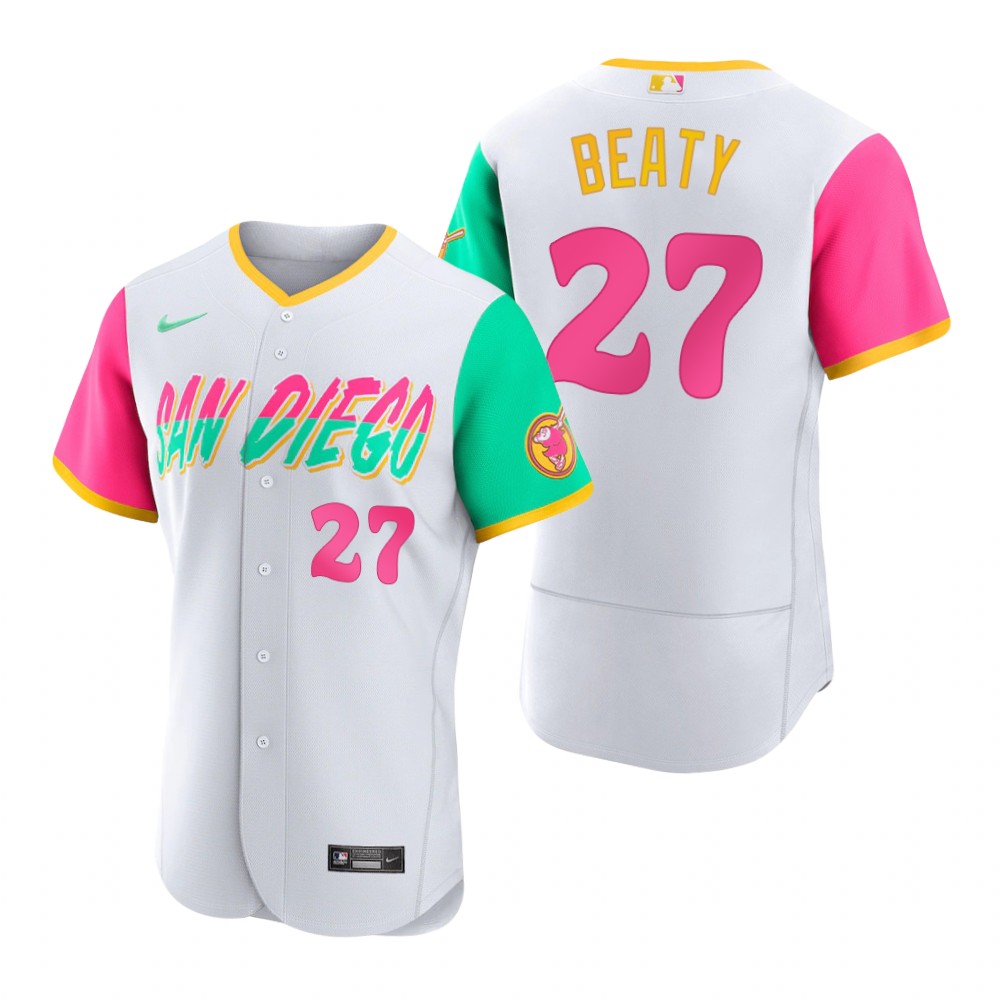 San Diego Padres Matt Beaty White 2022 City Connect Authentic Jersey San Diego Padres Matt Beaty White 2022 City Connect Authentic Jersey