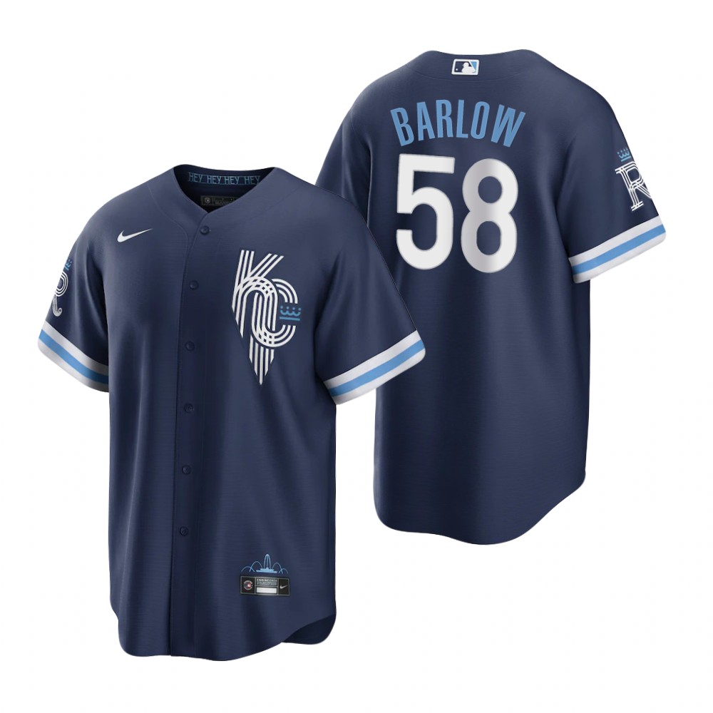 Kansas City Royals Scott Barlow Navy 2022 City Connect Replica Jersey Kansas City Royals Scott Barlow Navy 2022 City Connect Replica Jersey