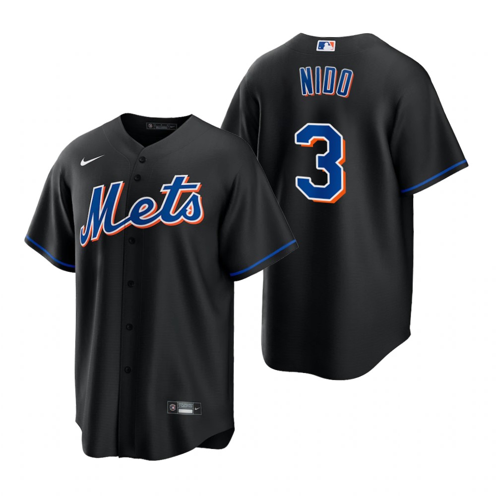 New York Mets Tomas Nido Nike Black 2022 Replica Alternate Jersey New York Mets Tomas Nido Nike Black 2022 Replica Alternate Jersey