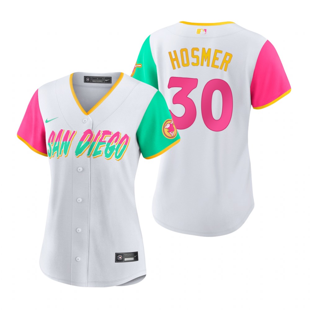 Women San Diego Padres Eric Hosmer White 2022 City Connect Replica Jersey Women San Diego Padres Eric Hosmer White 2022 City Connect Replica Jersey