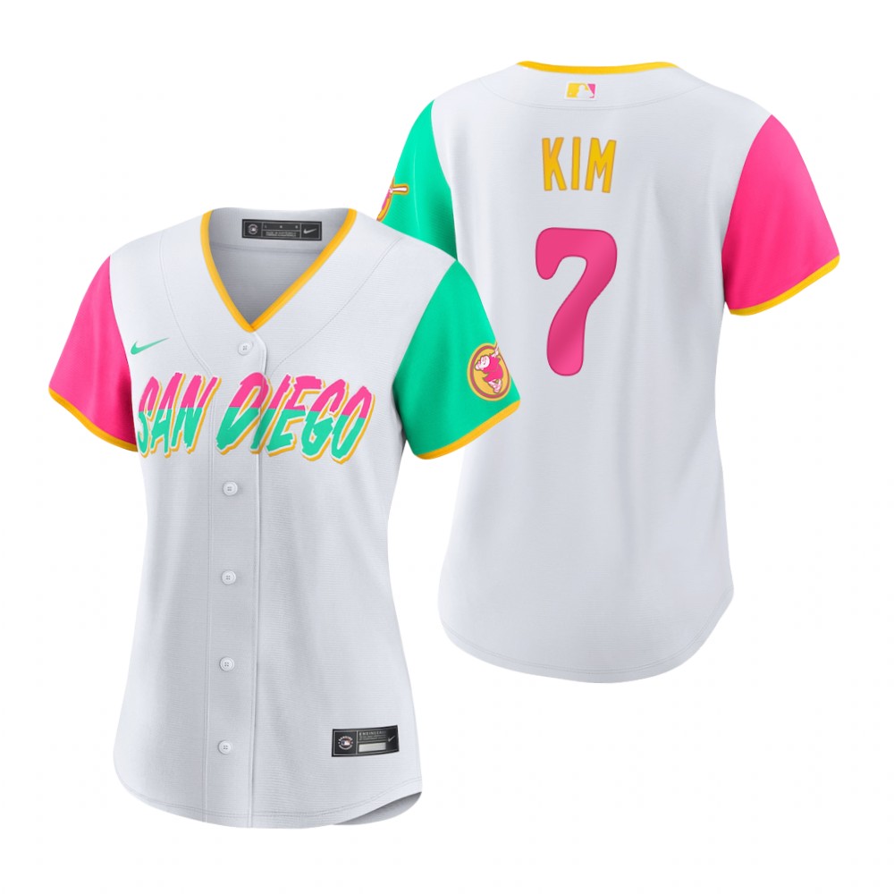 Women San Diego Padres Ha-Seong Kim White 2022 City Connect Replica Jersey Women San Diego Padres Ha-Seong Kim White 2022 City Connect Replica Jersey